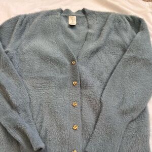 Joie Soft Blue Cardigan with Gold Buttons
